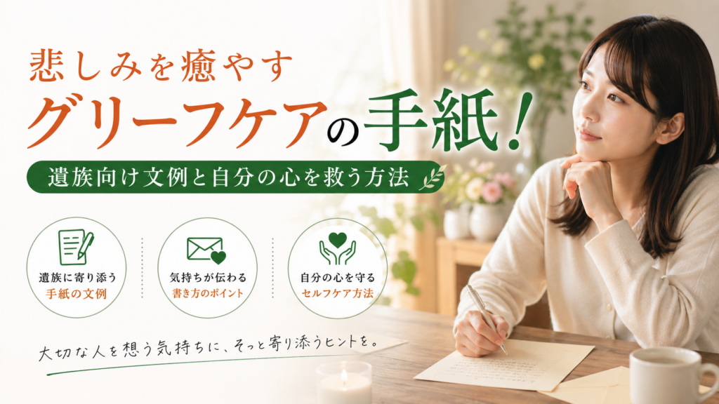 悲しみを癒やすグリーフケアの手紙！遺族向け文例と自分の心を救う方法